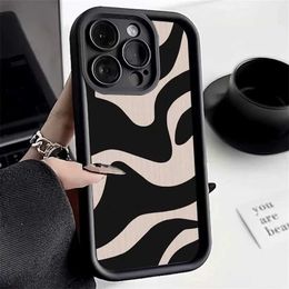 Cell Phone Cases Fashion Zebra Stripe Black and White Phone Case Suitable for iPhone 14 15 Pro Max Phone Case Suitable for iPhone 11 12 13 Pro 7 8 Plus X XS Carto J240509