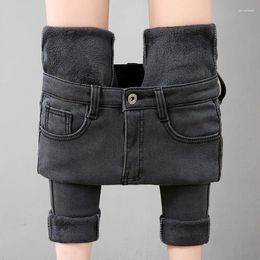 Women's Jeans 2024 Winter High Waist Tight Warm Fleece Women's Long Casual Stretch Slim Leggings Thickened Pencil Pants