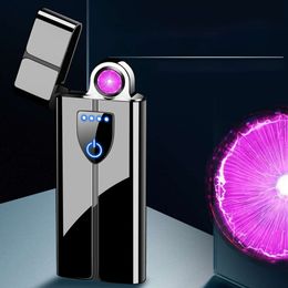 BD Creative Rotary Arc Cigarette Lighter Windproof USB Charging Fingerprint Induction Cigarette Set Wholesale