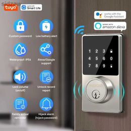Smart Lock Tuya Smart Home WiFi Lock Keyless Entry Door Lock with Touch Screen Keyboard Application Control Waterproof Level IP54 Low Battery Alarm WX