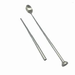 Forks Stirring Spoon Long Portable Cooking Folded 23cm For Outdoor Camping Silver Stainless Steel