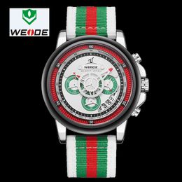 WEIDE Luxury Men Watch European Nylon Band 3 Eyes High-grade Water Men Watch Relogio Masculino Sports Digital Numeral Date Watch 284i