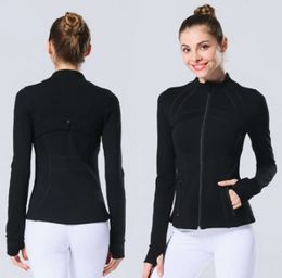 Lu Yoga Jacket Womens تعريف تجريب Sport Coat Sports Quick Dry Activewear Top Solid Slotshirt Sportwear Hot Sell 1155ess