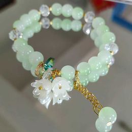 Wedding Bracelets Fashion Colorful Crystal Beads Bracelet for Women Trendy Lily Of The Valley Flower Bracelets Party Wedding Jewelry Girls Gifts