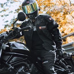 DUHAN Motorcycle Jacket Pants Set Men Moto Cycling Suit Waterproof Keep Warm Liner Motocross Jacket Body Protector Four Seasons 240509