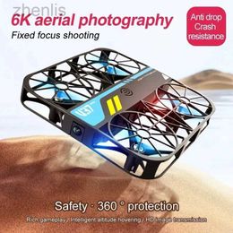 Drones V37 mini drone with 6K high-definition camera WiFi FPV pocket remote control RC helicopter photography aerial four helicopter toy d240509