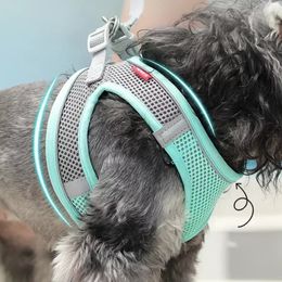 Harnesses for Dogs Rope Puppy Dog Collar Clothes Vest Chest Reflective and Breathable Adjustable Outdoor Walking Pet Supplies 240428