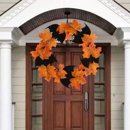 Decorative Flowers Home Decor For Front Halloween Door Wreaths Decorations Outside Wreath Christmas Set Fast 2024
