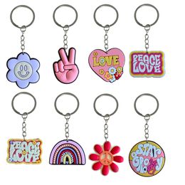 Other Fashion Accessories Theme Of Peace 2 16 Keychain Keyrings For Bags Birthday Christmas Party Favors Gift Kids Keyring Suitable Sc Ot4Cr