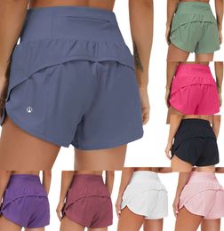 Frauen LU-33 Yoga Shorts heiße Hosen Tasche Schnell trocken schneller Fitnessstudio-Kleidung Sport Outfit atmungsaktives Fiess hohe elastische Taille Leggings Aritzia 606ES