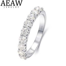 Band Rings AEAW 14K Platinum EF Colour 0.9ctw 3mm Round CVD HPHT Laboratory Growth Diamond Ring Womens Wedding Party Gifts Exquisite Jewellery J240508