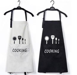 Aprons with Front Big Pocket Waterproof Oil Proof Kitchen Knife Fork Print Apron Cooking Baking Household Cleaning Tools kit Home 6204376