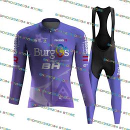 Racing Sets 2024 Burgos Cycling Jersey Set Long Sleeve MTB Bicycle Clothing Road Bike Shirt Suit Maillot