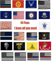 USA Flags US Army Banner Marine Corp Navy Besty Ross Flag Dont Tread On Me Flags Thin xxx Line Flag EEB58227198467