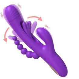 Other Health Beauty Items Powerful Patting Vibrator for Women 3 in 1 Clitoris Stimulator G Spot Dildo Massager Anal Plug Female Goods for Adults Y240503