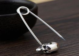 Men039s Thai Silver Skull Brooch Handmand Silver Brooches Large Hijab Pin Punk Collar Pins Jewelry Broche SBH0008 20100925728106114