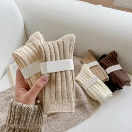 Women Socks Fashion Winter Cashmere Wool Thicken Warm Sox Japanese Harajuku Thermal Long Plush