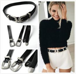 Double Metal Pin Buckle Women Belts Vintage High Quality Strap Brand Designer Design Leather Belt For Woman3795472