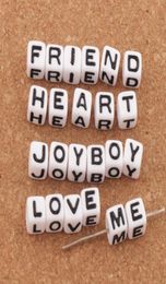 White Cube 26 Alphabet Letter Acrylic Spacer Loose Beads 1000pcslot 7x7mm Jewelry L30289385242