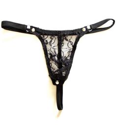 Rivet Design Sexy Lace Thongs Men Sissy Underwear Transparent Male Bikini Gstrings Seamless Funny Thong For Man S10155841905