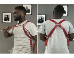 Belts Stylish Men Double Shoulder Suspenders Faux Leather Camera Straps Removable Punk Gothic Accessories Fashionable WaistbandBel6193047