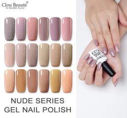 Clou Beaute Semi Permanent UV Varnish Gel Polish 10ml Nude Series Nail Gel Polish Soak Off Hybrid Nail Art Paint7268241