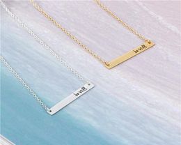 Religious Bible Verse Christian Belief Jewellery Fashion be still Bar Pendant Necklace Inspirational Gift for Women Men Wish Gift7969505