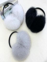 Berets Winter Women Real Fur Earmuffs Girls Earflap Ladies Yellow Pink Blue y Ear Muff Warmer1689675