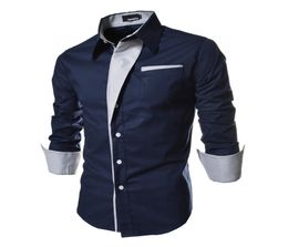 Selling Solid Men039s Dress Shirts Slim Long Sleeve Singlebreasted Fashion Casual Clothing Men Trendy Shirts Tops M3XL2718188