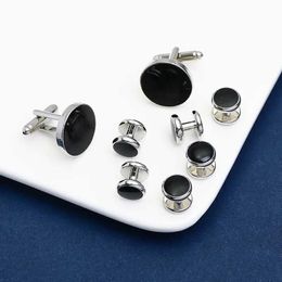 Cuff Links Black Cufflinks Collar Fist Mens Customized Gift Cufflinks Suitable for Wedding Guests Souvenirs Cufflinks Original Mens Evening Q240508