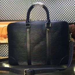 CLASSIC EPI water ripple black Genuine leather handbags briefcase mens business bags branded Design EXPLORER business shoulder bag 3248