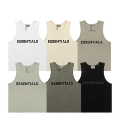 ESS Mens Tank Top T Shirt Trend Brand Three-dimensional Lettering Pure Cotton Lady Sports Casual Loose High Street Sleeveless Vest Top EU Size S-XL High Quality 453444