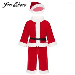 Clothing Sets Baby Boy Christmas Xmas Cosplay Costumes Kids Clothes Set Year Festival Santa Claus Performance With Hat