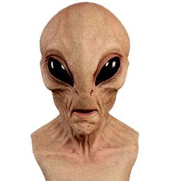 Party Masks Terrifying Alien Mask Halloween Latex Big Eyes Full Head Headgear Carnival Props Q240508