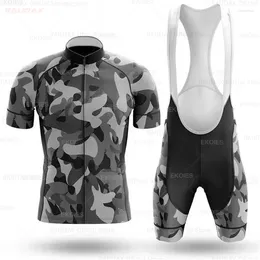 Racing Sets Camouflage Bike Uniform 2024 Pro Team Short Sleeve Man's Cycling Clothing Summer MTB Riding Jersey