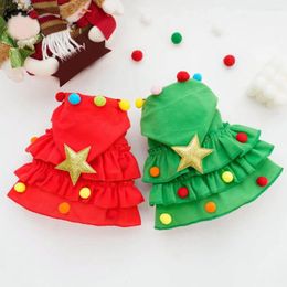 Dog Apparel Pet Christmas Cloak Cosplay Costume Plush Ball Star Decor Scattered Ruffle Hem Festive Year Cat Winter Fall Clothes