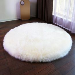 Round Long Fur Carpet Long Plush Rugs for Bedroom Shaggy Area Rug Modern Mat Living Room Decor 2470