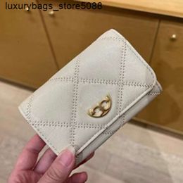 Luxury brand discount leather wallet Coin wallet New Womens Bag Flip Card Bag Womens Fold Short Wallet Card Bag Multi functional Genuine Leather Zero WalletKX5E