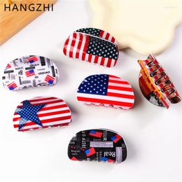 Hair Clips HangZhi Independence Day Red White Blue Personality Claw Headwear Festival Party Jewellery For Women Girls 2024