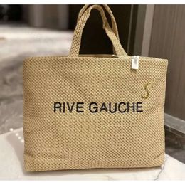 Rive Gauche Designer Women Bag Fashion Tote Canvas Raffias Shopping Bag Handbags Large Beach Bags Luxury Travel Crossbody Black Shoulder Duffle Bag Laptop 250