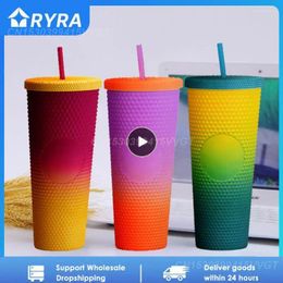 Tumblers Water Bottle Portable With Lid Straw For Coffee Juice Milk Tea Large Capacity Bpa Free Kitchen Accessories Drinking 710ml