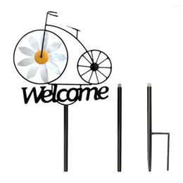 Garden Decorations Portable Bike Sign Gift Lawn Stake Outdoor Iron Insert