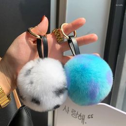 Keychains Arrival Handmade Keychain With Real Fur Cute Design For Women Girls Accessory Bags Cars Gifts