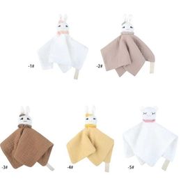 Towels Robes Baby Infant Animal Appease Towel Lovely Knitted Appease Bib Sleeping Toy