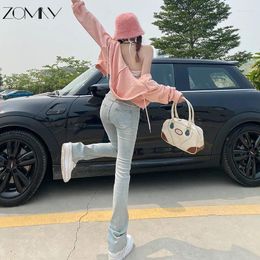 Women's Jeans ZOMRY Low-waist Flared Women's Wide-leg Pants Stretch Fashion Tight-fitting Casual Retro Street Washed Trousers Women Y2K