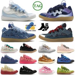 Fashion Top Quality Denim Blue Designer Lavinss Curb Shoes Luxury Platform Leather Calfskin Rubber Nappa Trainers OG Original Womens Mens Hightops Suede Sneakers