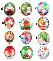 18inch Decoration Foil Balloons Merry Christmas Feliz Navidad Round Star Helium Ballons Snowman Santa Claus Xmas Tree Party Home D7748236