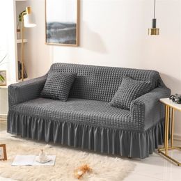 Solid Color Elastic Sofa Cover For Living Room Printed Plaid Stretch Sectional Slipcovers Sofa Couch Cover L shape 1-4-Seater 201222 260A