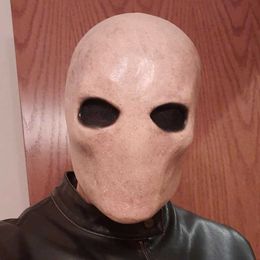 Party Masks Terror Slim Mask Cospaly Creepy Faceless Man Alien Skull Latex Helmet Halloween Carnival Costume Props Q240508