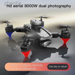 Drones New JS22 drone 4K professional dual camera 8K ESC WIFI FPV obstacle avoidance four axis folding RC aerial photography toy gift d240509